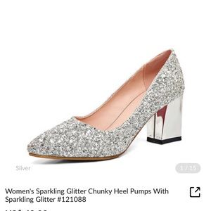 3/$60 NEW never worn still in packaging jj’shouse sparkle silver heels